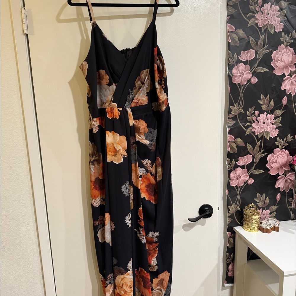 City Chic Orange Blue Maxi Sundress